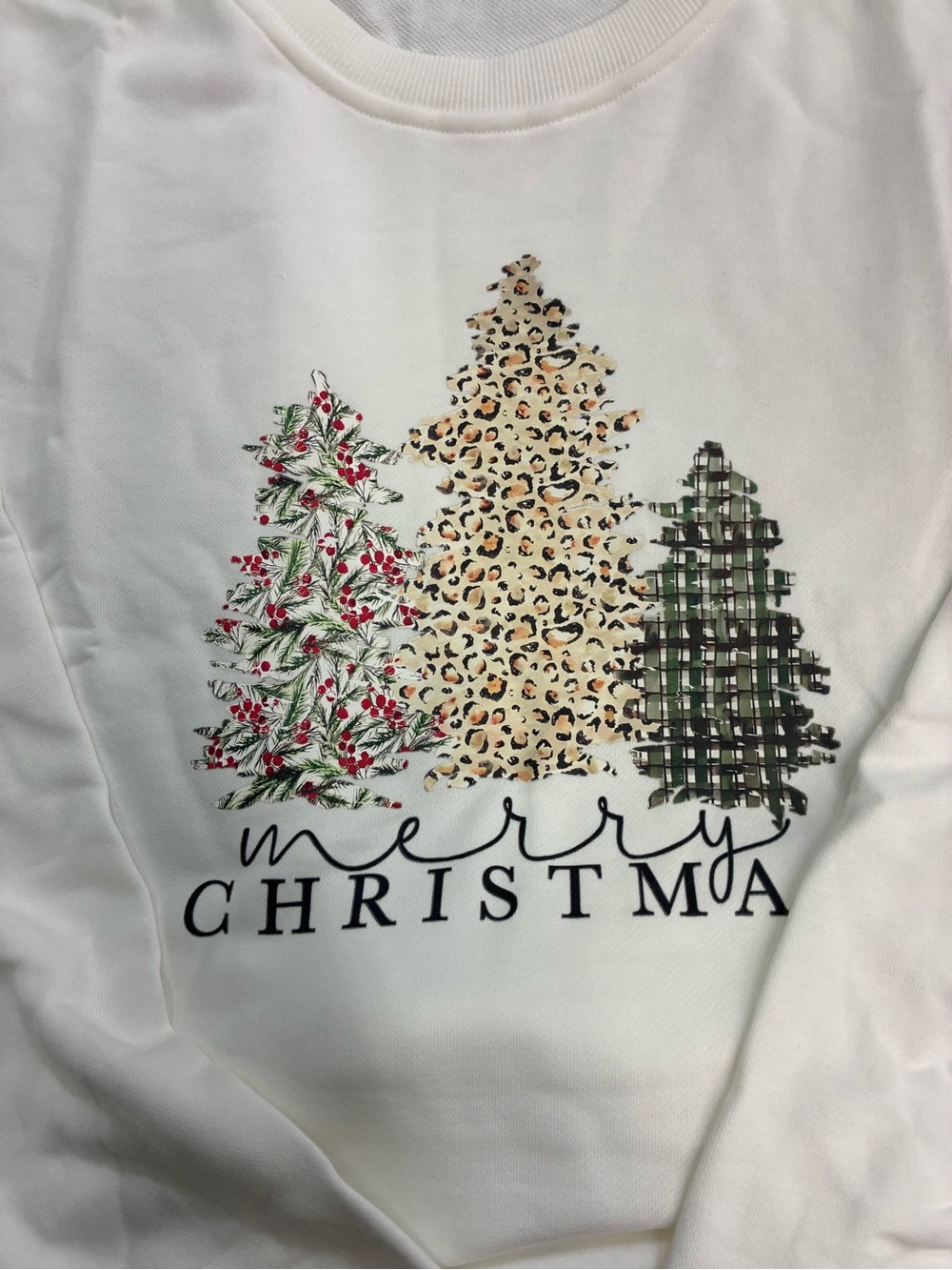 Women's Merry Christmas Printed Tree Sweatshirt -XXL